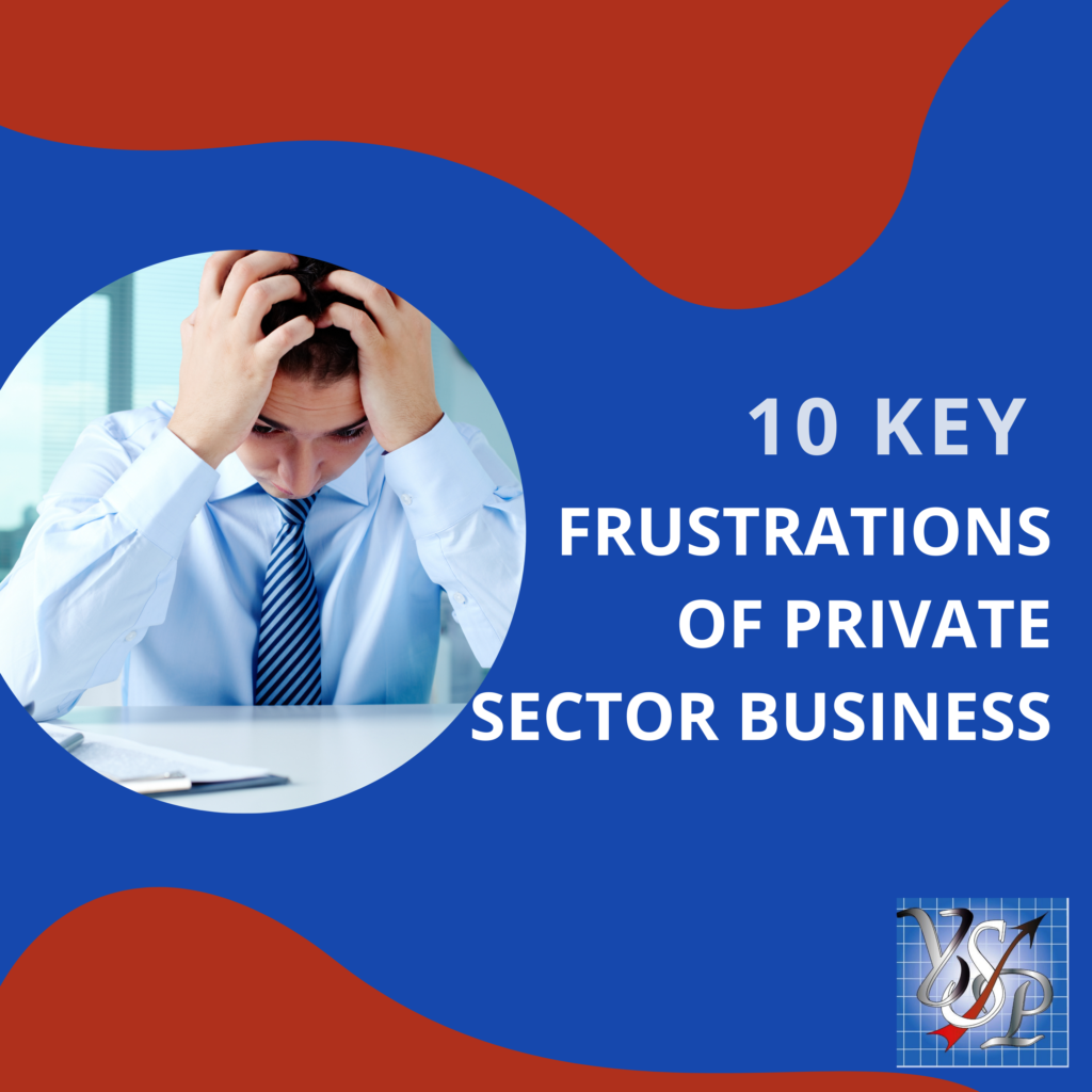 10 Key Frustrations of Private Sector Business